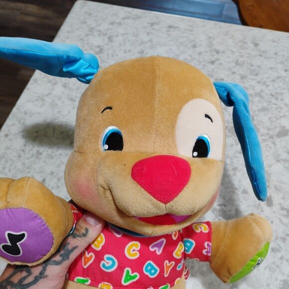 Fisher Price Laugh and Learn Dog Puppy ABC Talking Plush Musical Toy Learning - Picture 9 of 12